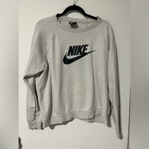 Nike Light Gray Crewneck Sweatshirt with Black Label